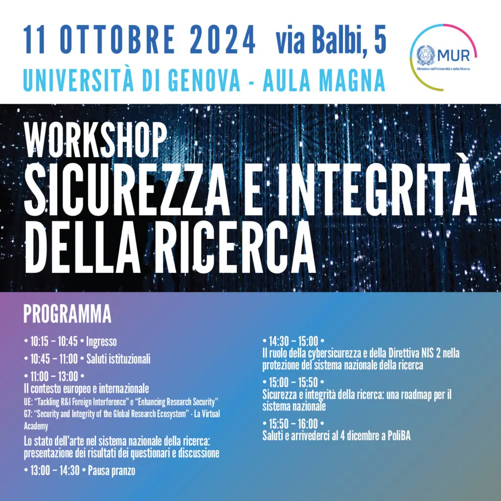 Workshop Genova – “Sicurezza e integrità della ricerca”